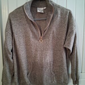 Women's Cozy Sand Zip-Up Sweater